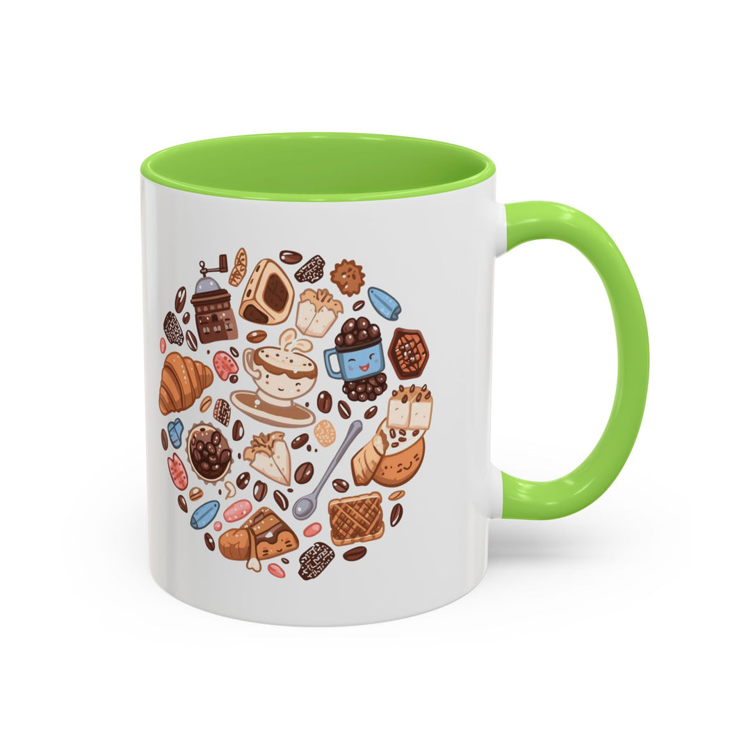 Colorful Cartoon Café Mugs 11oz/15oz – Playful Coffee & Dessert Art Cups