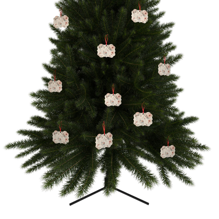 Elegant Personalized Aluminum Ornaments – Vintage Floral, Set of 1–20