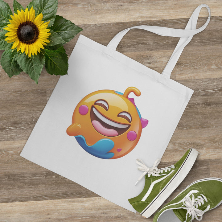 Cheerful Emoji Cotton Tote Bag – Playful, Vibrant & Durable Everyday Style