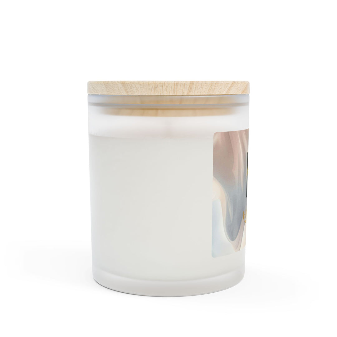Frosted Glass Candle 11oz – Chic Minimal Pastel, Wooden Wick, 9 Scents