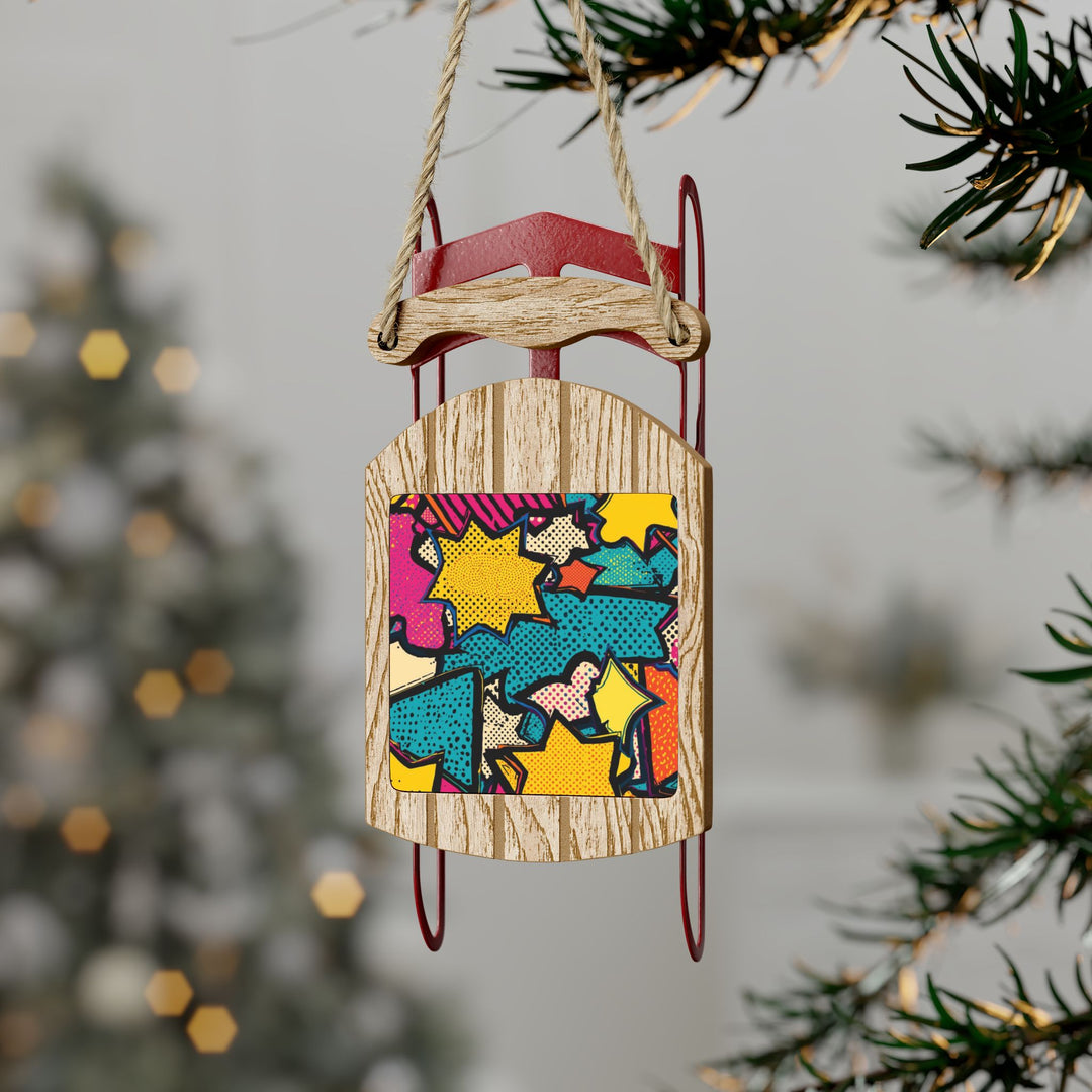 Retro Pop Art Sled Ornaments – Personalized Comic Book Christmas Decor