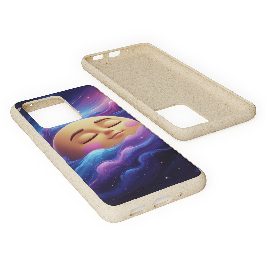 Dreamy Galaxy Biodegradable Phone Case – Eco-Friendly, Cute Moon Design