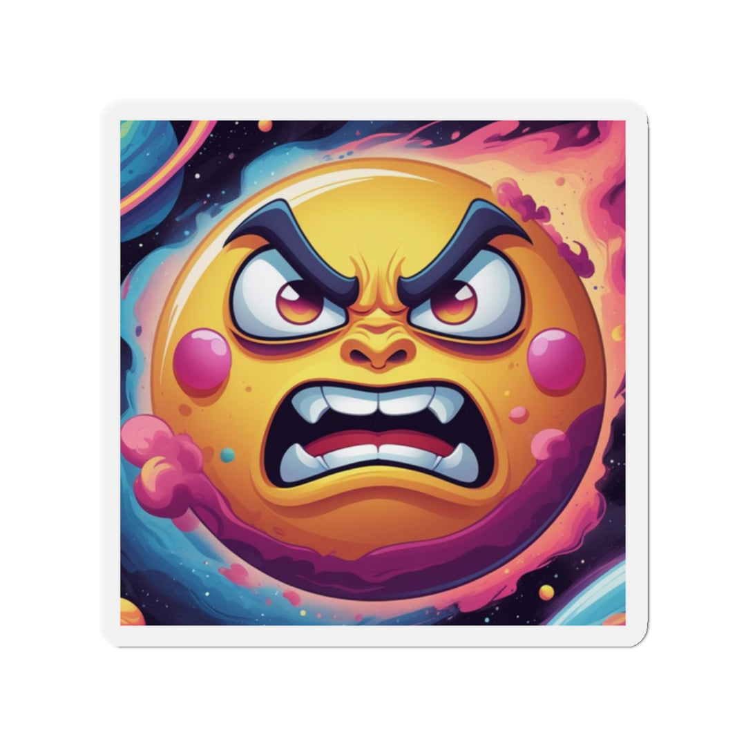 Custom Die-Cut Magnets – Bold Space Sun Cartoon, Fun Cosmic Decor Gift