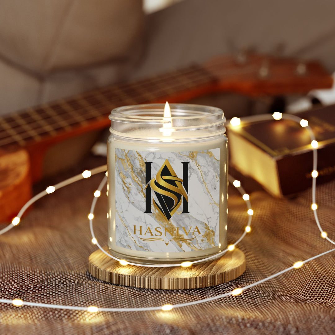 Hand-Poured Coconut Apricot Scented Candle – Marble & Gold Luxe | 4oz/9oz