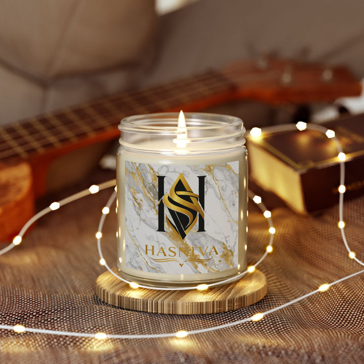 Hand-Poured Coconut Apricot Scented Candle – Marble & Gold Luxe | 4oz/9oz