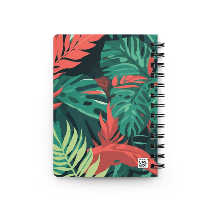 Spiral Bound Journal – Tropical Leaf Design, Durable, Customizable, Trendy