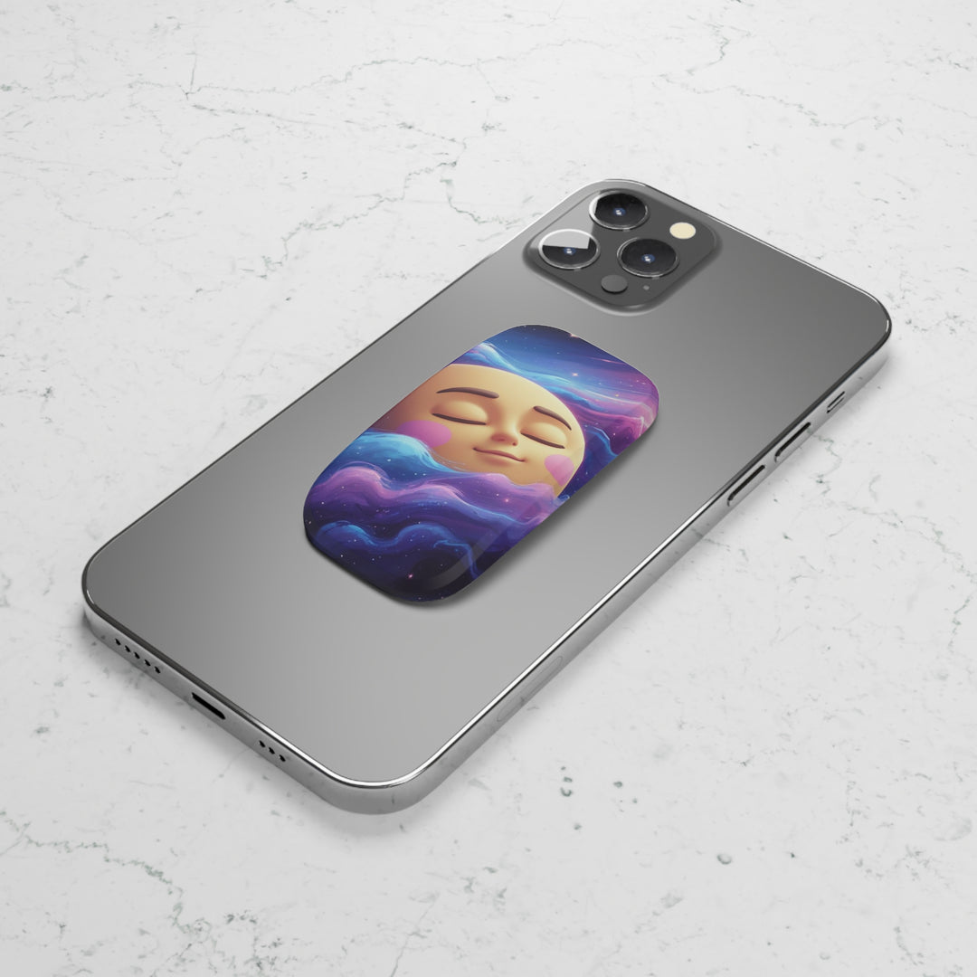 Phone Click-On Grip – Dreamy Galaxy Moon | Secure, Stylish Phone Holder