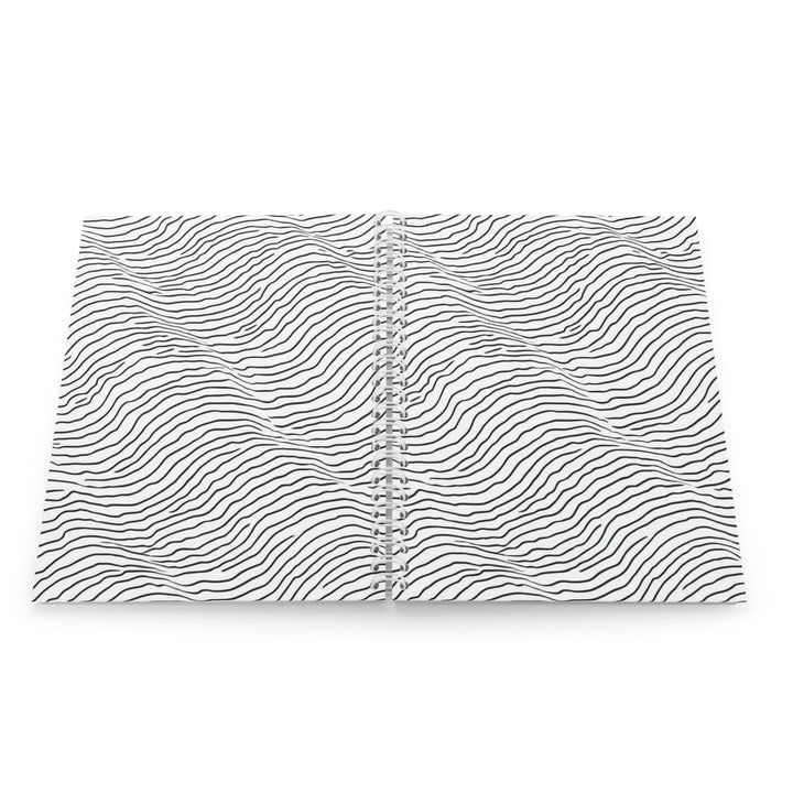 Custom Spiral Notebook – Minimalist Wavy Line Art, Stylish & Personalizable