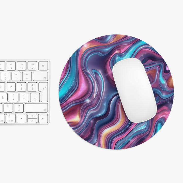 Personalized Iridescent Marble Mouse Pad – Stylish, Non-Slip, Custom Print