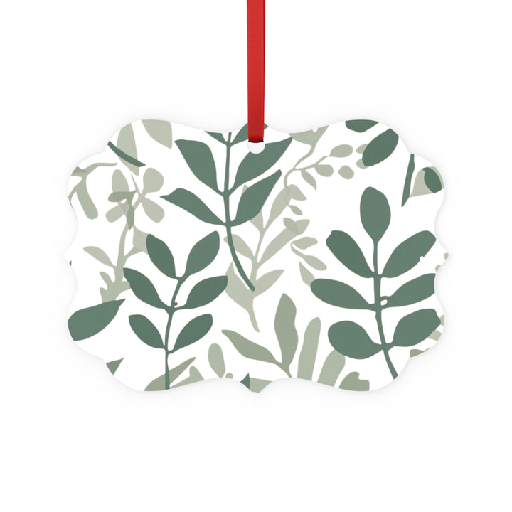 Double-Sided Metal Ornament – Modern Botanical Black Leafy Plaque Decor