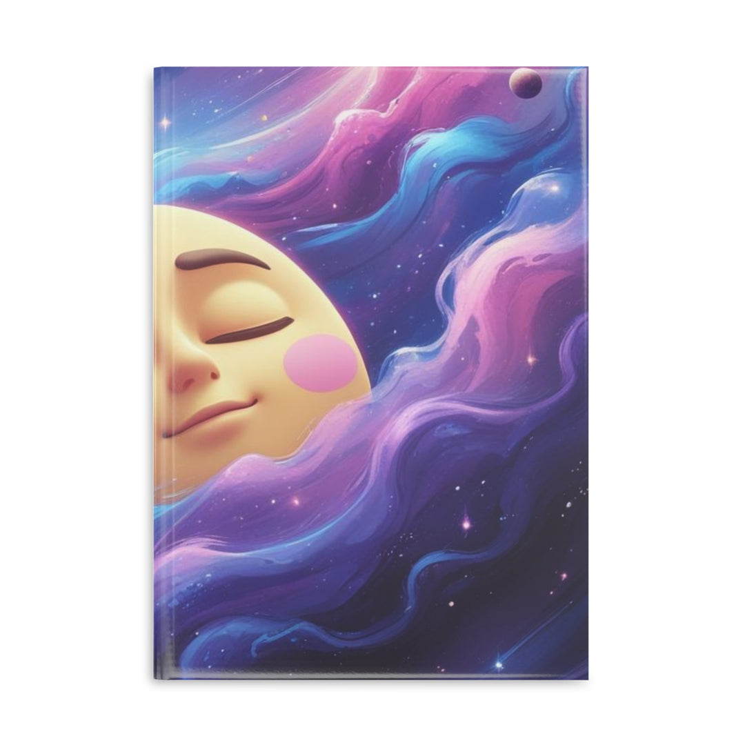 Hardcover Puffy Notebook – Dreamy Galaxy Moon | Plush, Customizable Journal
