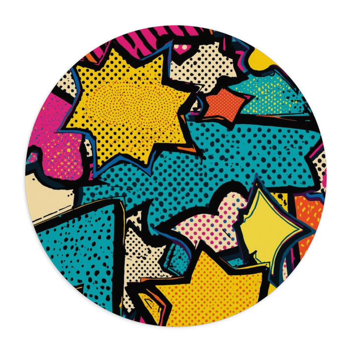 Pop Art Comic Burst Personalized Mouse Pad – Vibrant, Stylish & Durable