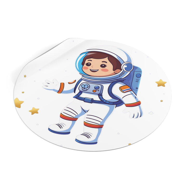 Custom Space Astronaut Round Vinyl Sticker – Cute, Durable, Waterproof Decal