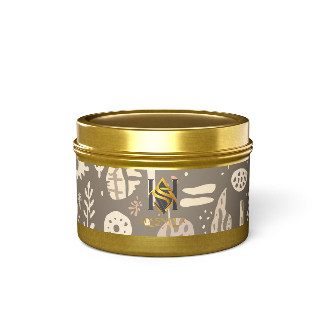 Handcrafted Boho Tin Candles – Custom Fragrance, Botanical Pattern, Gift-Ready
