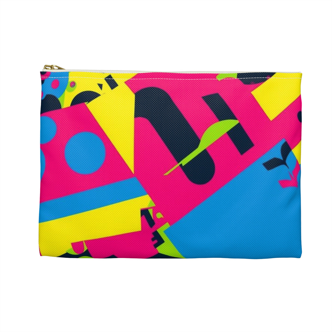 Vibrant Neon Geometric Accessory Pouch – Trendy, Versatile Organizer Bag