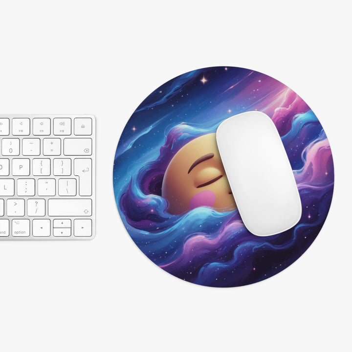 Dreamy Galaxy Mouse Pad – Cute Moon & Cosmic Clouds, Personalized & Smooth