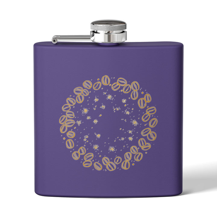 Coffee Beans Chic 6oz Stainless Steel Flask – Trendy, Insulated, Leak-Proof