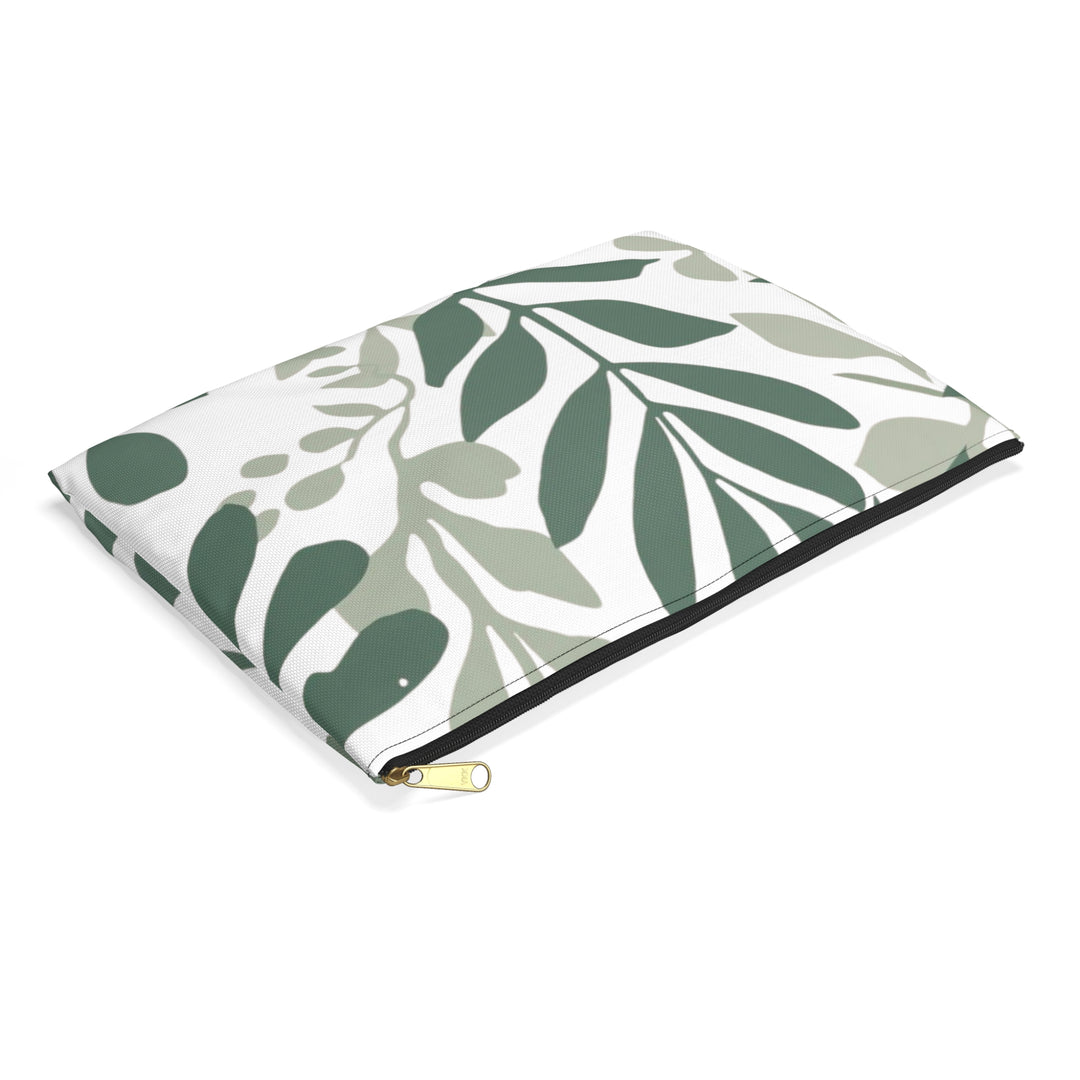 Chic Green Botanical Accessory Pouch – Stylish, Versatile Organizer Bag