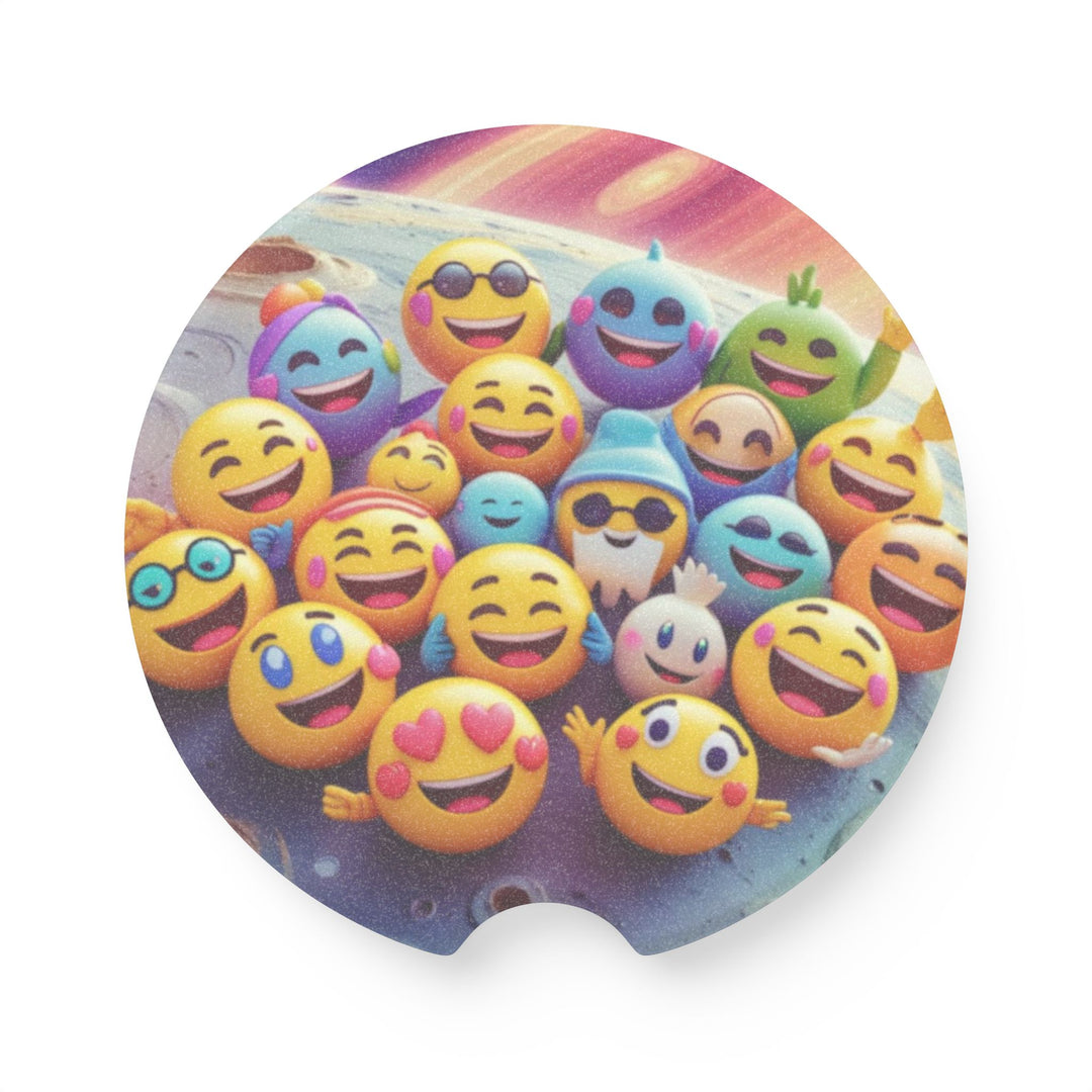 Soapstone Car Coaster – Fun Space Emoji Design, Absorbent & Stylish Gift