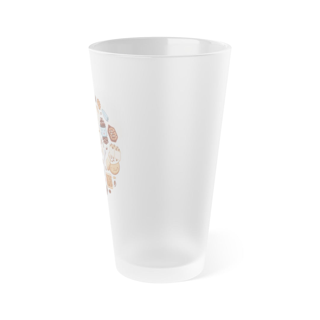 Custom 16oz Frosted Pint Glass – Cute Coffee & Dessert Café Design