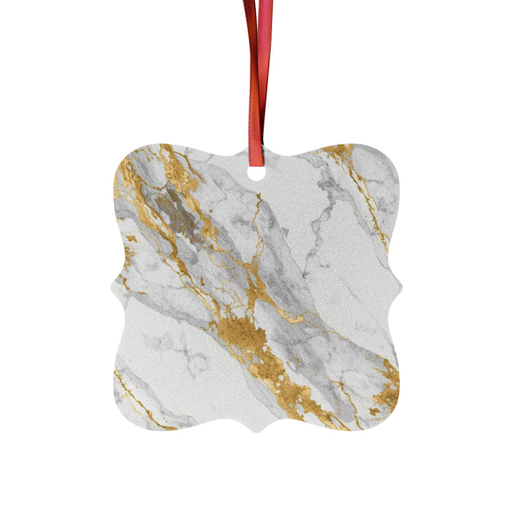 Personalized Marble & Gold Aluminum Ornaments – Elegant, Custom Gifts (1-20pc)