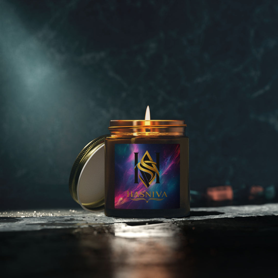Cosmic Neon Scented Candles – Hand-Poured Coconut Apricot Wax, 4oz/9oz