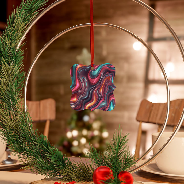 Custom Aluminum Ornaments – Modern Marble Swirl, Gift-Ready, 1-20pc Set