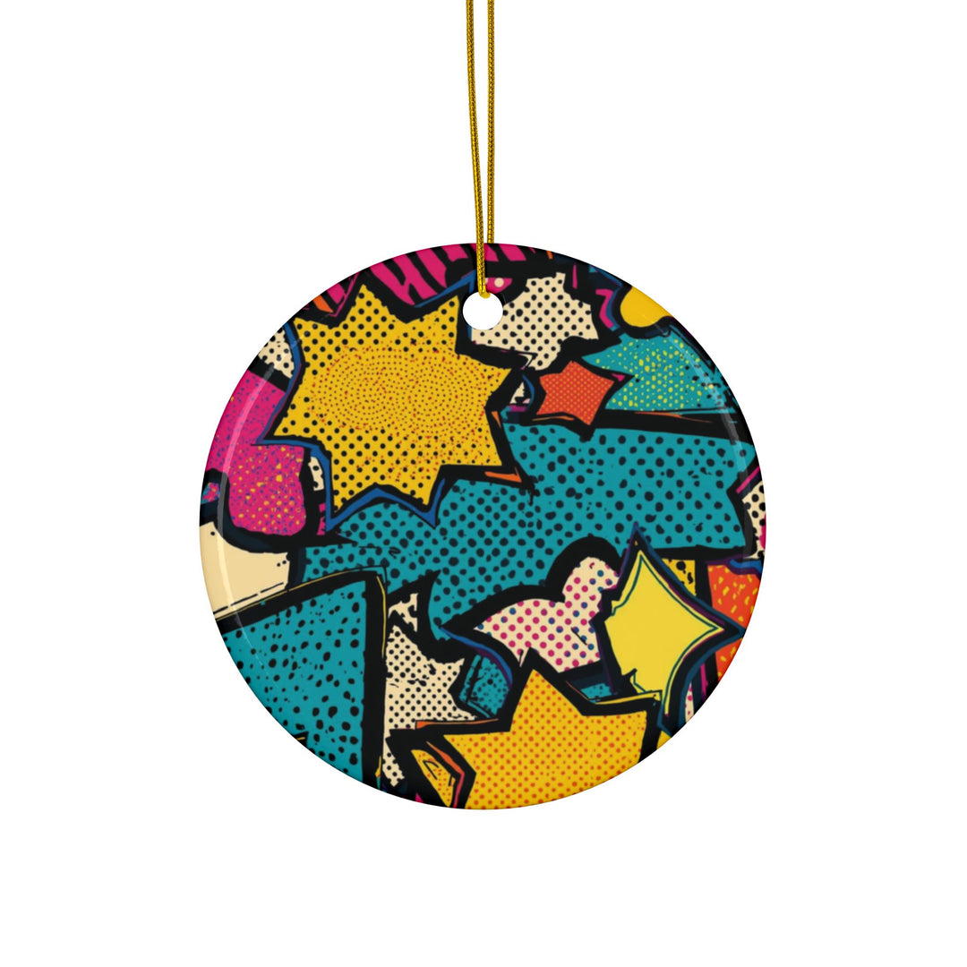 Custom Pop Art Double-Sided Ceramic Ornaments – Comic Book Fun (1/3/5/10pcs)