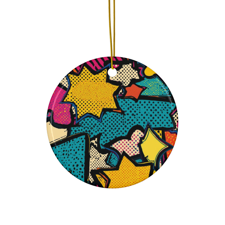 Custom Pop Art Double-Sided Ceramic Ornaments – Comic Book Fun (1/3/5/10pcs)