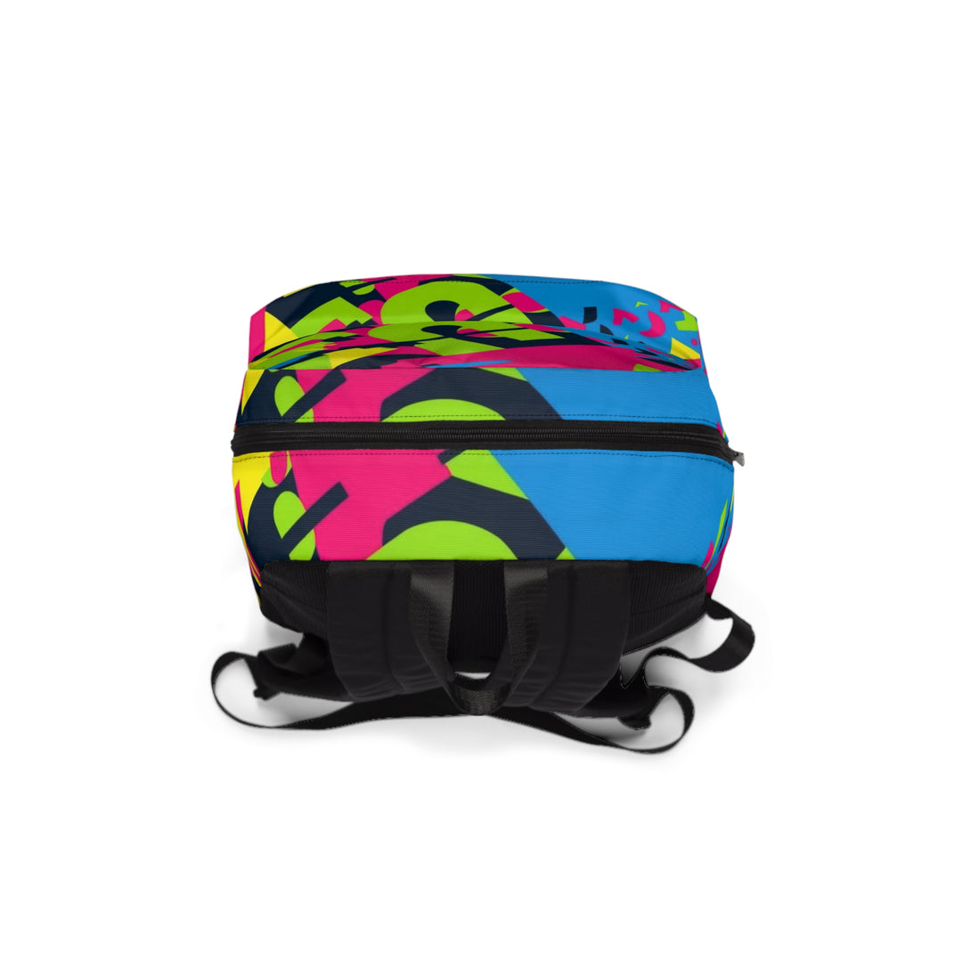 Unisex Classic Backpack – Bold Neon Geometric, Waterproof, Trendy & Comfy