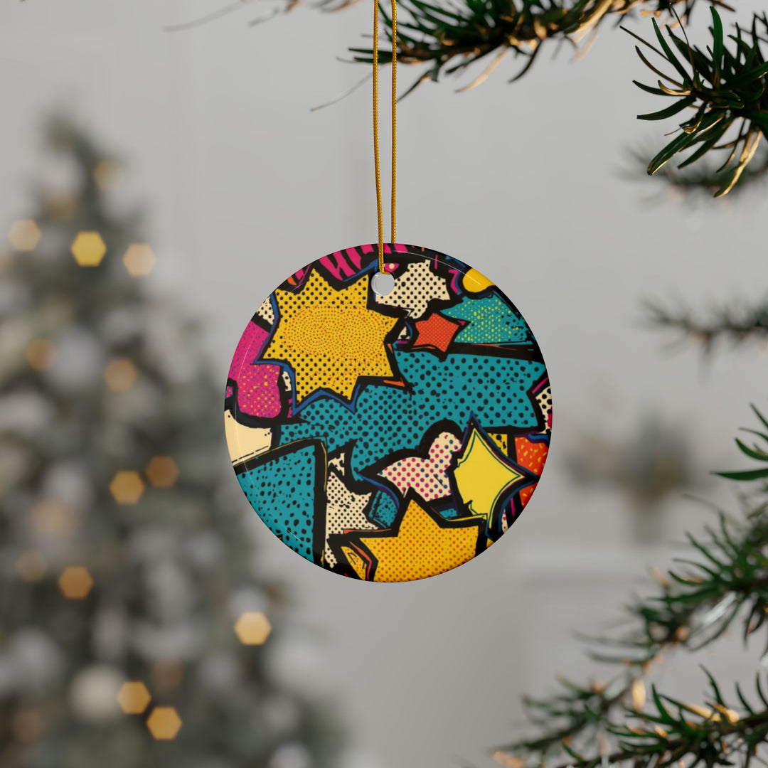 Custom Pop Art Double-Sided Ceramic Ornaments – Comic Book Fun (1/3/5/10pcs)