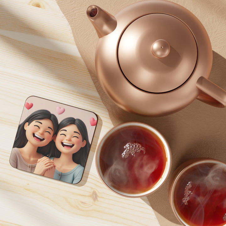 Joyful Friends 3D Cartoon Hardboard Coaster – Durable, Cute & Giftable
