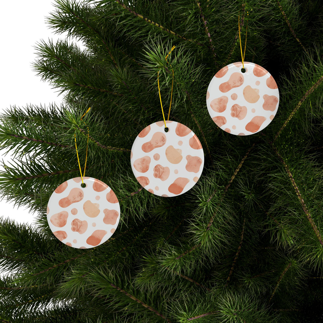 Custom Double-Sided Ceramic Ornaments – Modern Watercolor Abstract Print