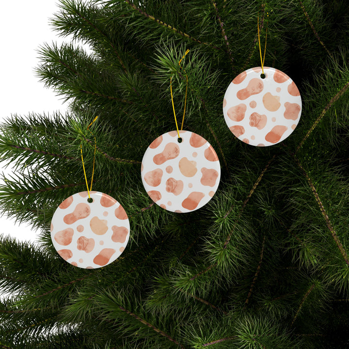 Custom Double-Sided Ceramic Ornaments – Modern Watercolor Abstract Print