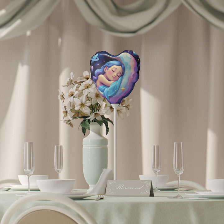 Magical 6” Moon & Stars Balloons – Round & Heart, Dreamy Custom Decor