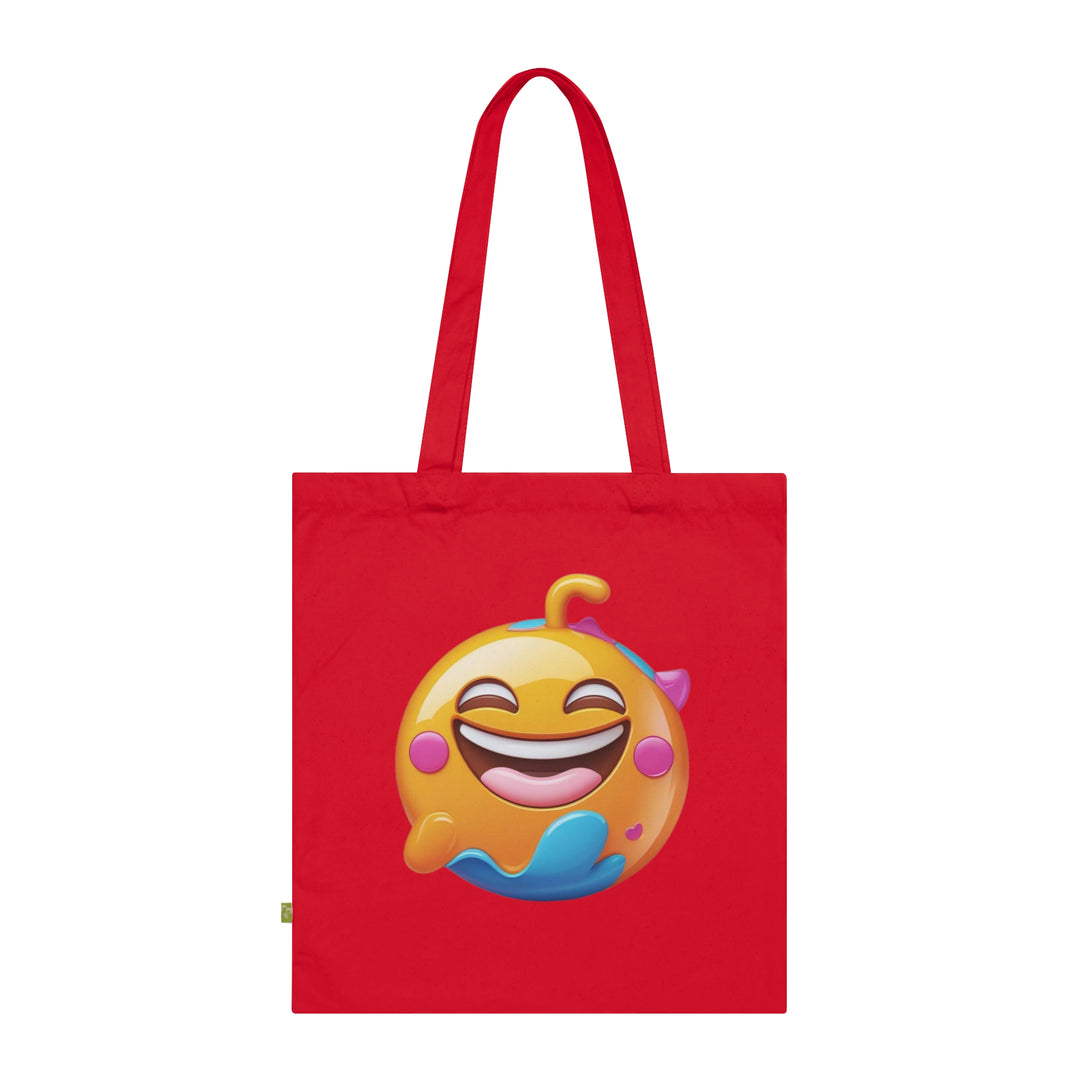 Emoji Joy Organic Cotton Tote Bag – Eco-Friendly, Trendy & Fun Accessory