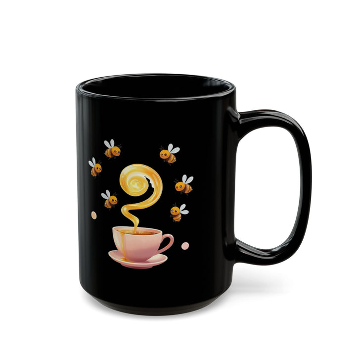 Black Ceramic Mug 11oz/15oz – Cute Bee & Honey Teacup Pastel Gift Cup