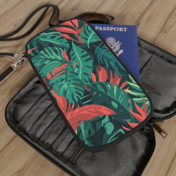 RFID Travel Passport Wallet – Tropical Leaf, Vegan Leather, Jungle Chic