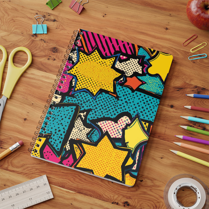 Wirobound A5 Softcover Notebook – Comic Pop Art, Luxury Lined Journal