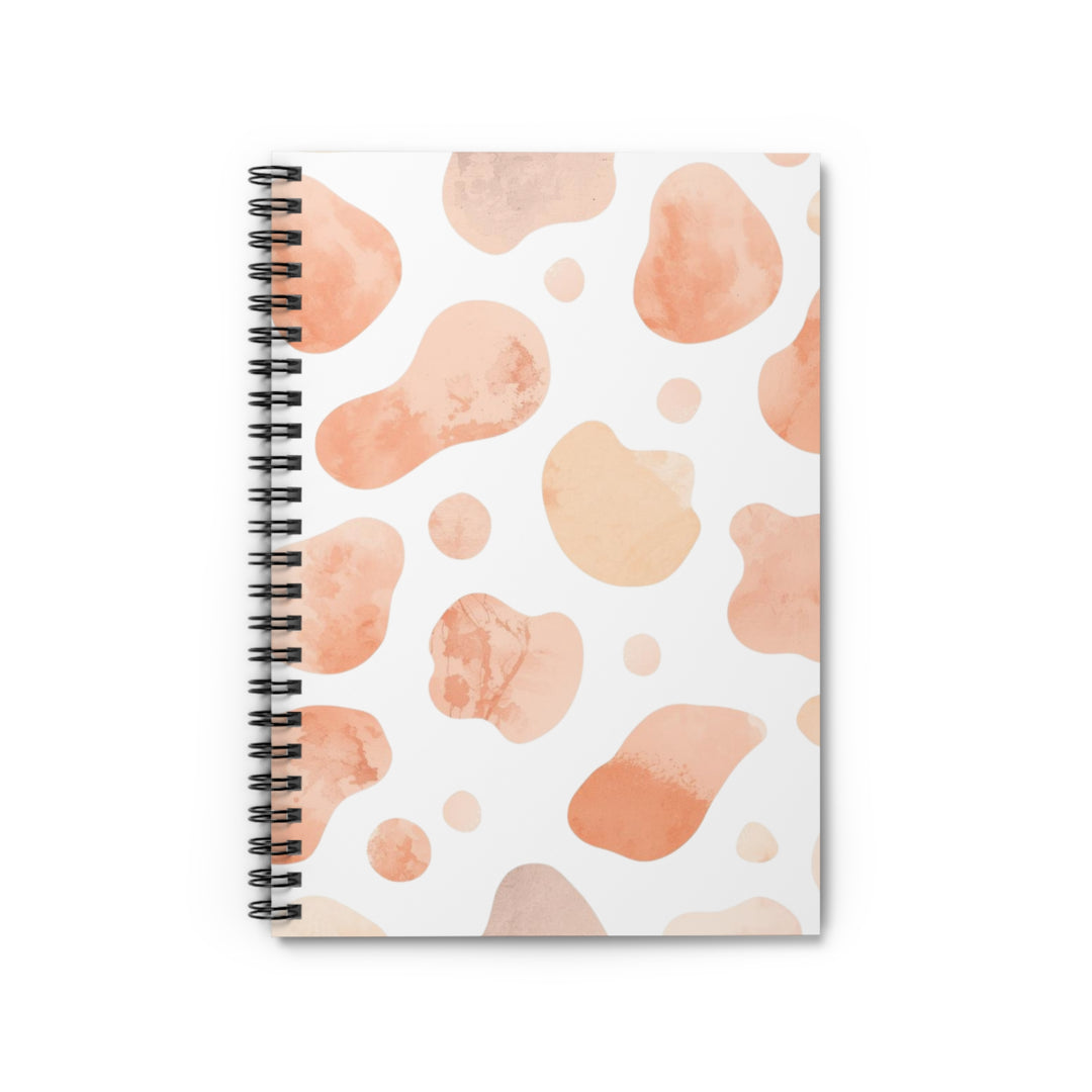 Trendy Spiral Notebook – Ruled, Abstract Blush & Black Watercolor Design