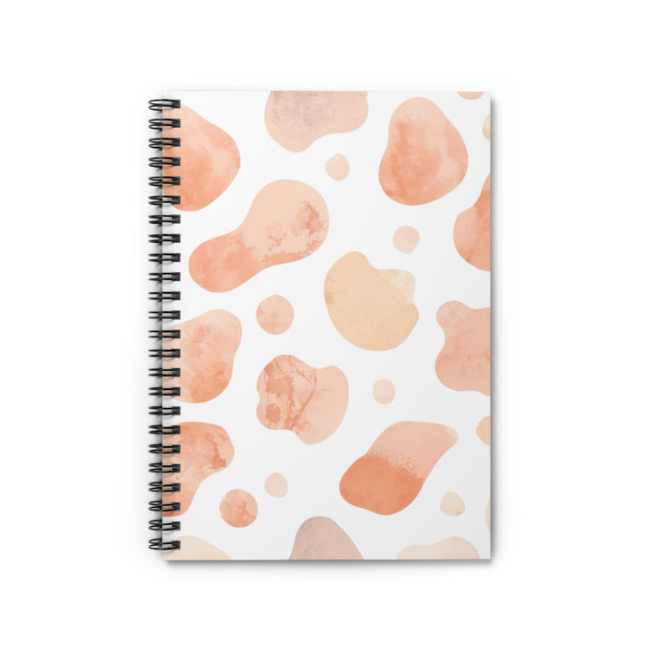 Trendy Spiral Notebook – Ruled, Abstract Blush & Black Watercolor Design