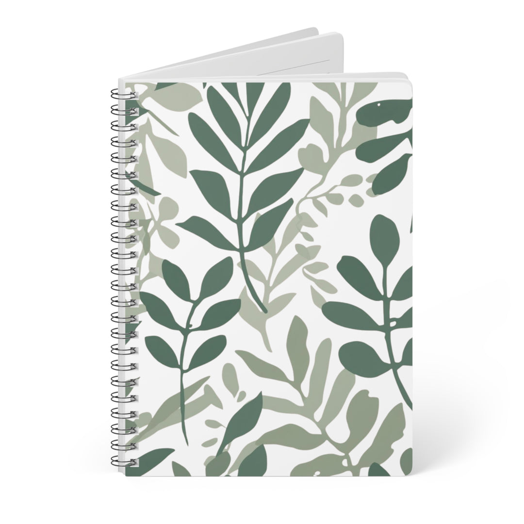 Wirobound A5 Softcover Notebook – Modern Botanical, Minimalist Stylish Binder