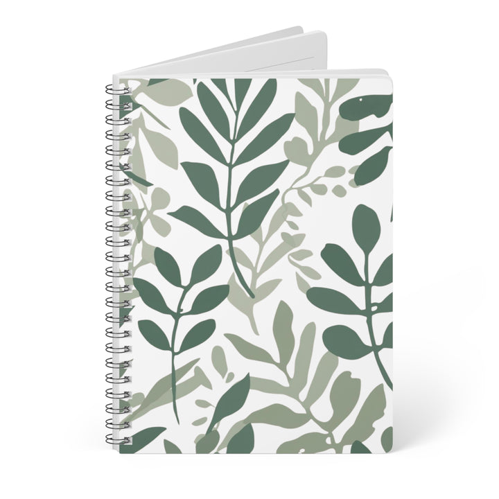 Wirobound A5 Softcover Notebook – Modern Botanical, Minimalist Stylish Binder