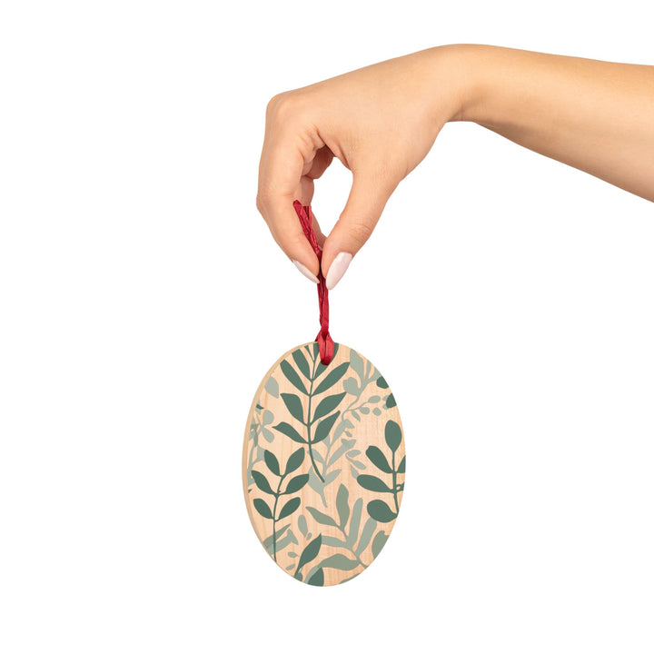 Handcrafted Wooden Ornaments – Modern Botanical Nature-Inspired Décor