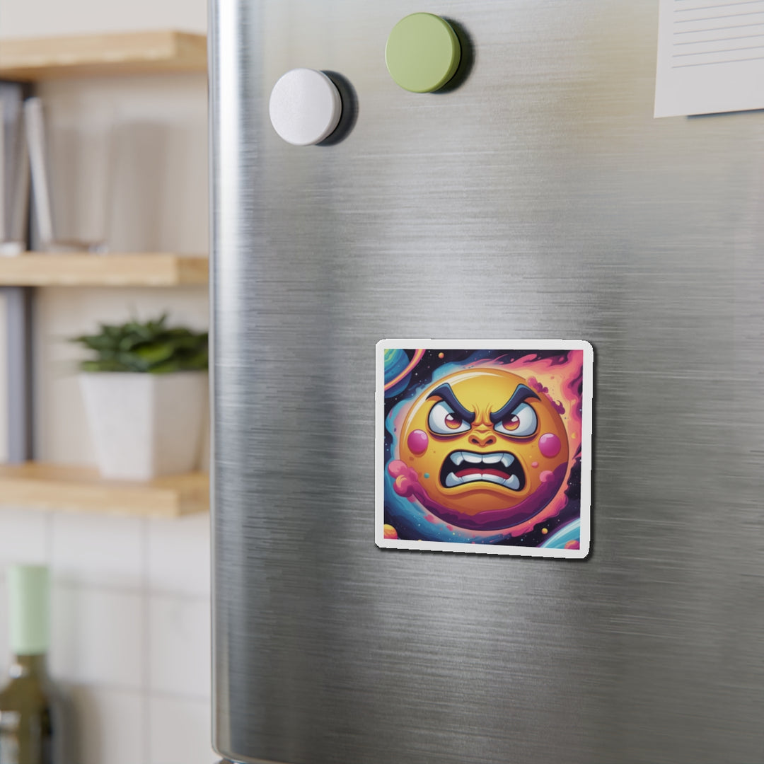 Custom Die-Cut Magnets – Bold Space Sun Cartoon, Fun Cosmic Decor Gift