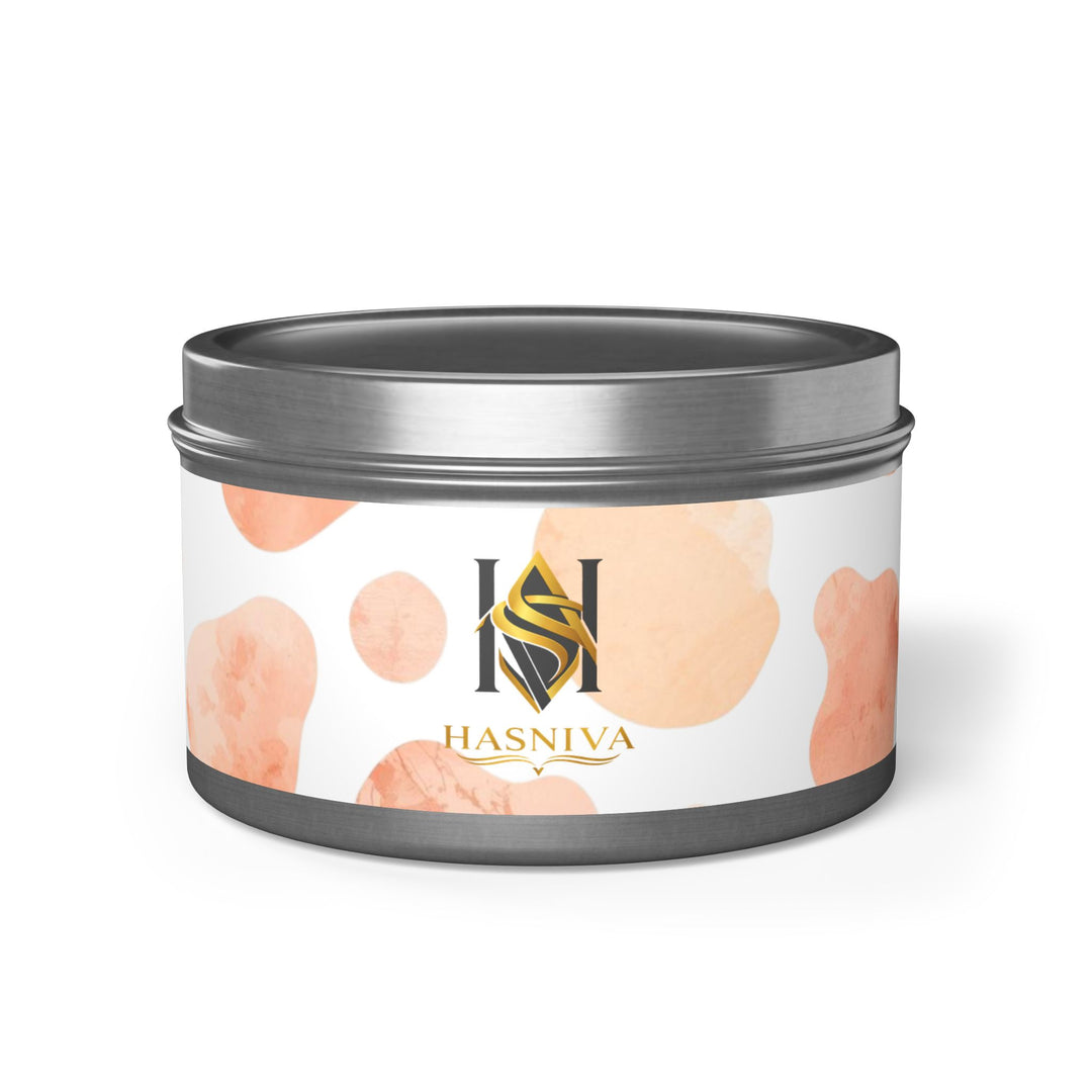 Handcrafted Tin Candle – Blush Peach Watercolor, Chic & Eco-Friendly Gift