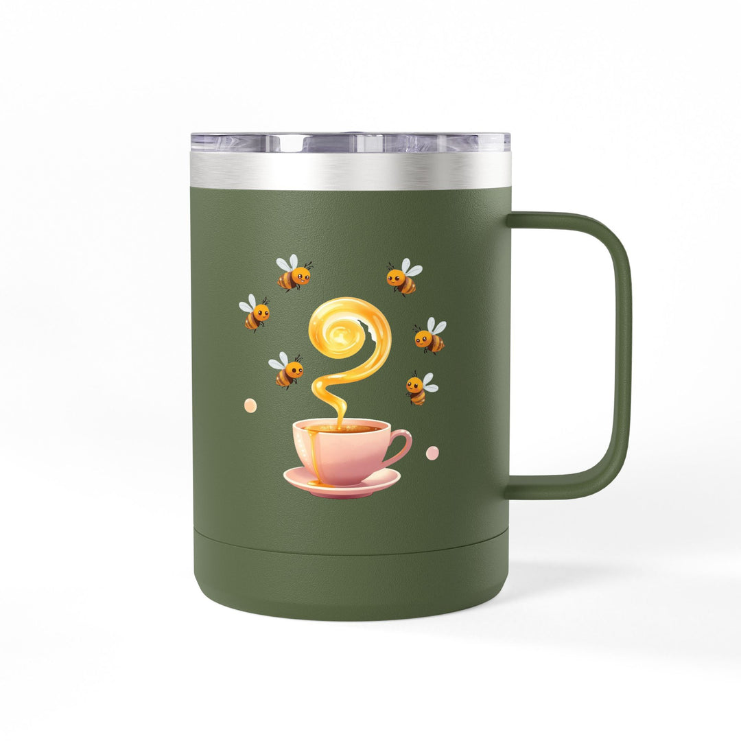 Warm Pastel Bees & Honey 15oz Coffee Mug Tumbler – Cute Travel Cup