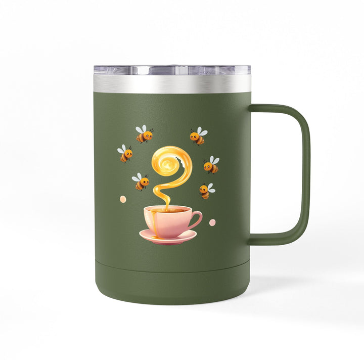 Warm Pastel Bees & Honey 15oz Coffee Mug Tumbler – Cute Travel Cup