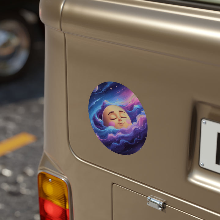 Whimsical Galaxy Moon Outdoor Sticker – Transparent, Durable & Stylish