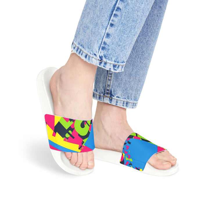 Women's Custom Neon Geometric Removable-Strap Sandals – 2-in-1 Urban Chic